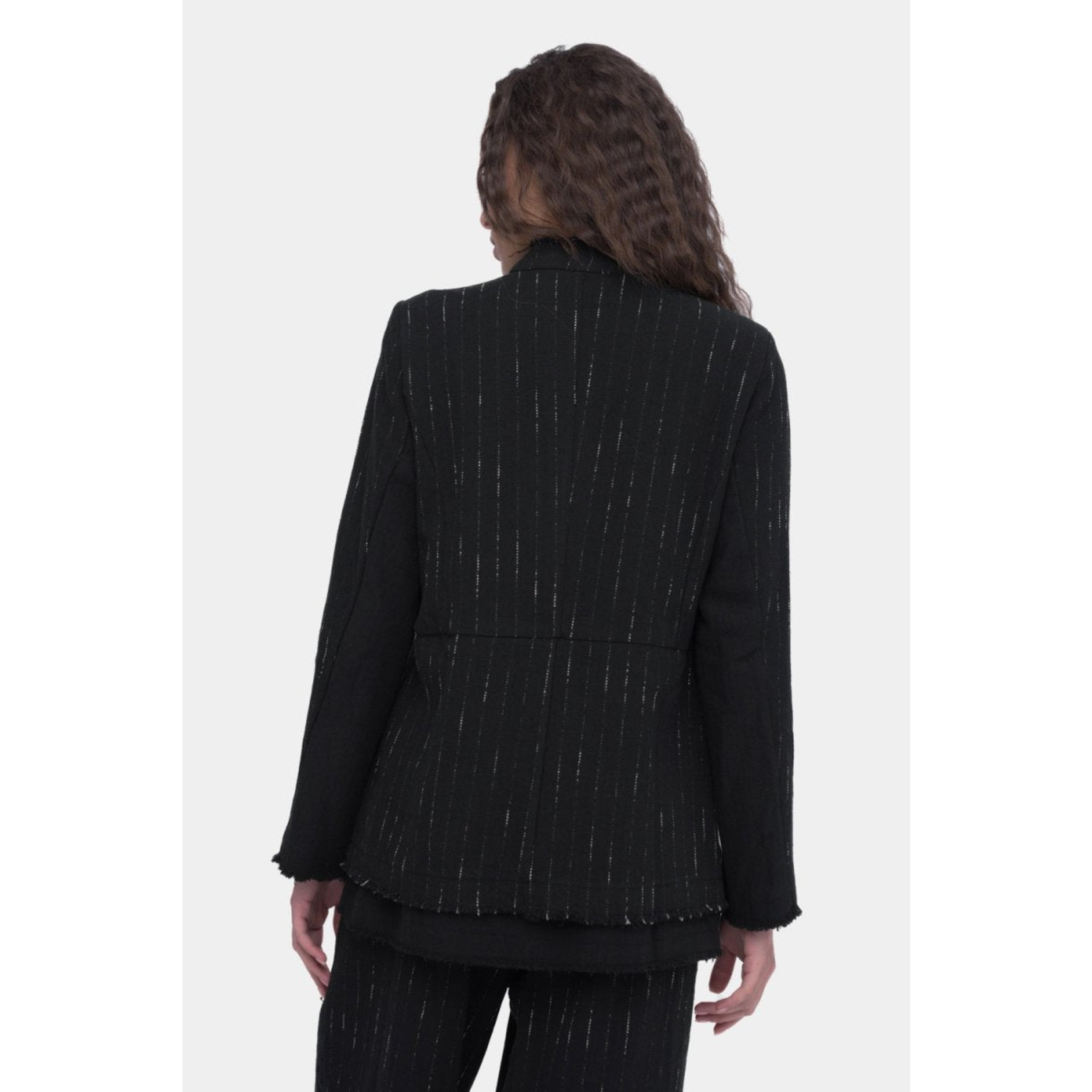 Baci Striped Buttoned Long Sleeve Jacket