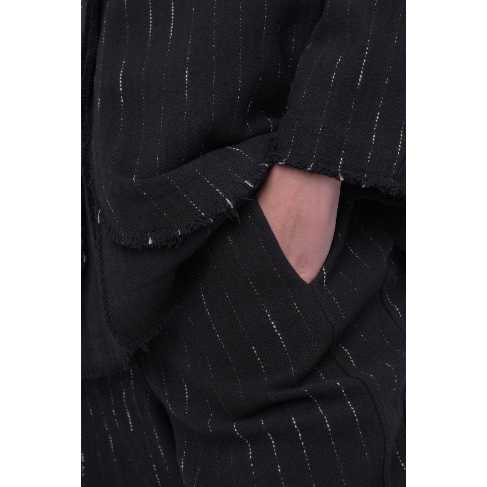 Baci Striped Buttoned Long Sleeve Jacket