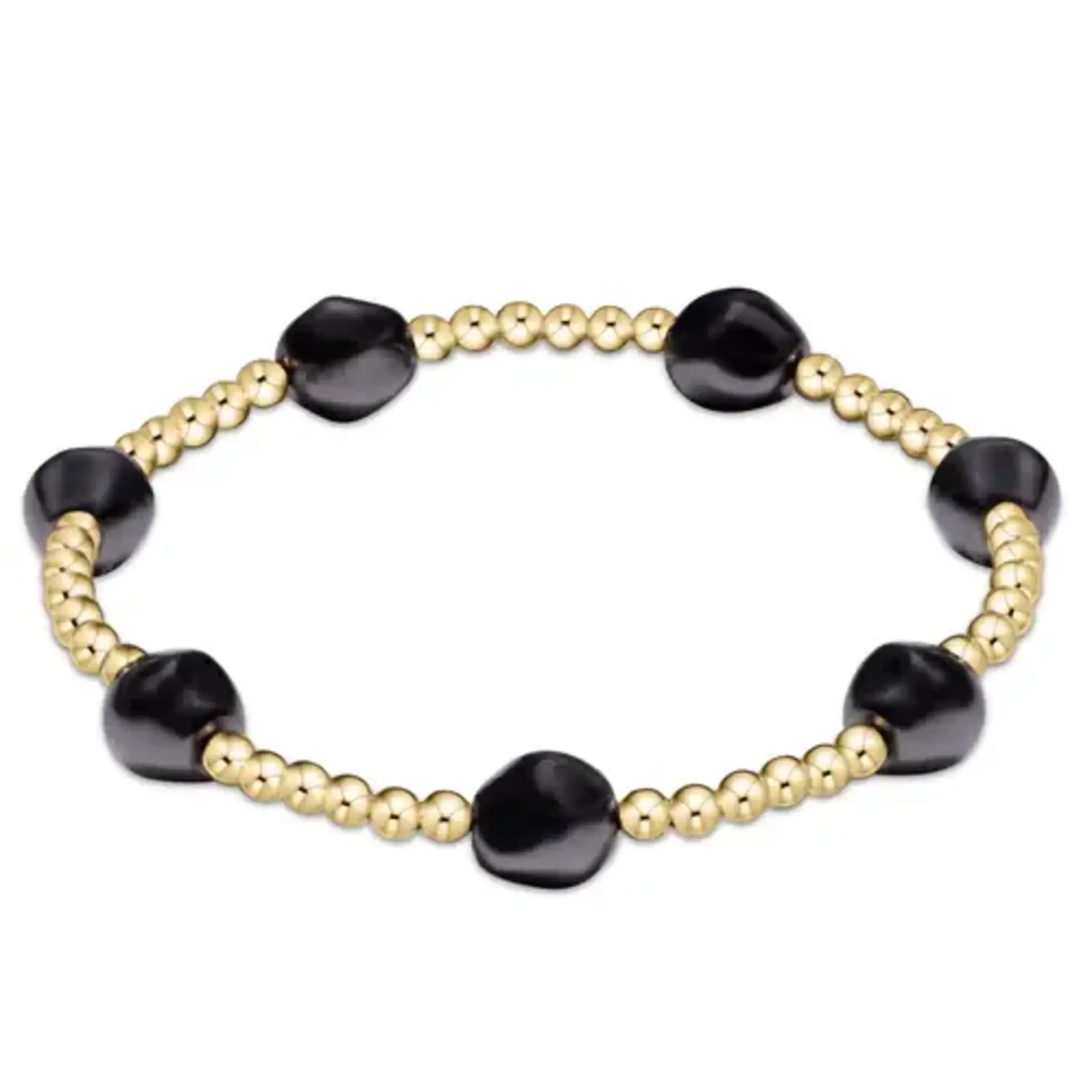 enewton Design ADMIRE GOLD 3MM BEAD BRACELET - PEARL - DARK GREY