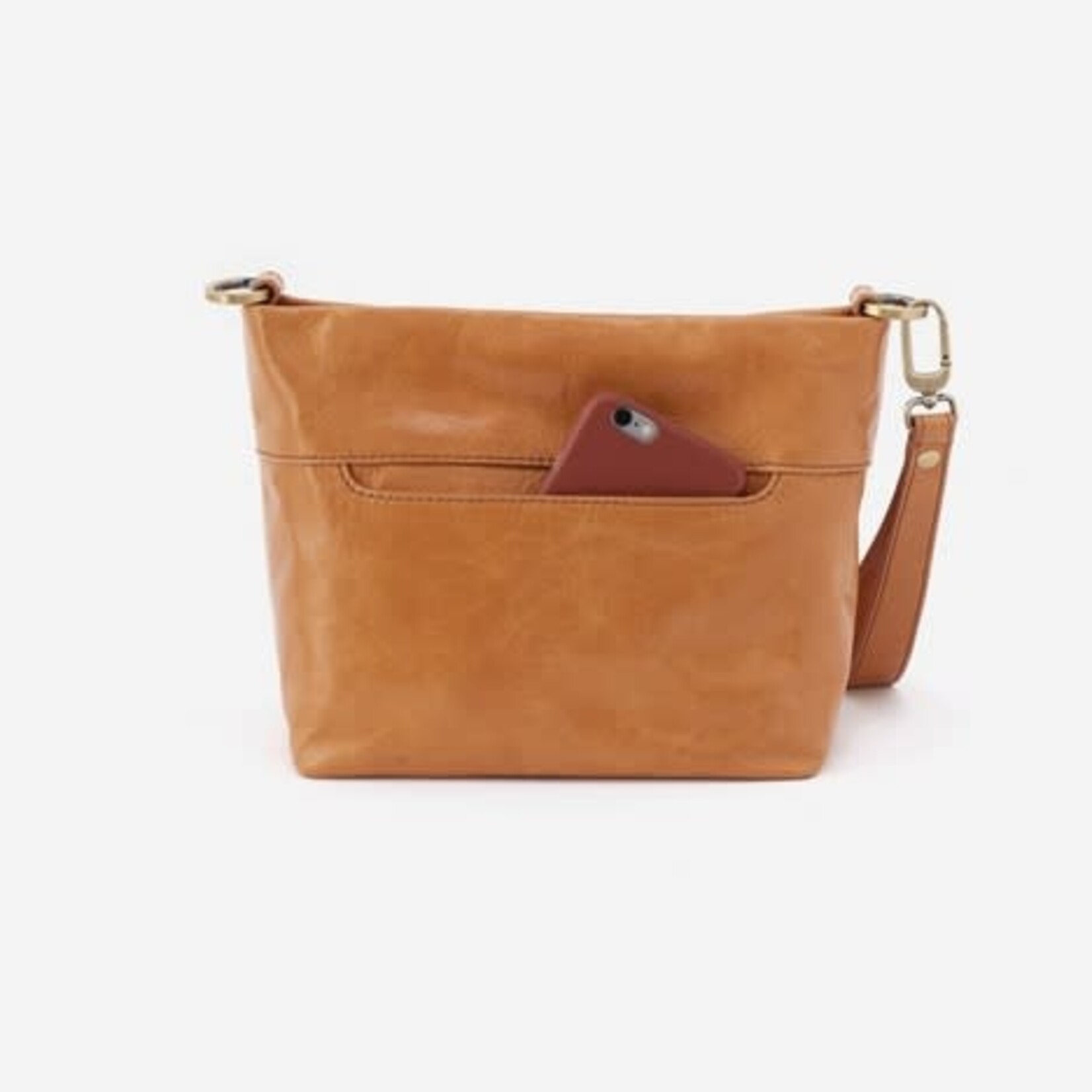 HOBO Ashe Polished Leather Crossbody in Natural