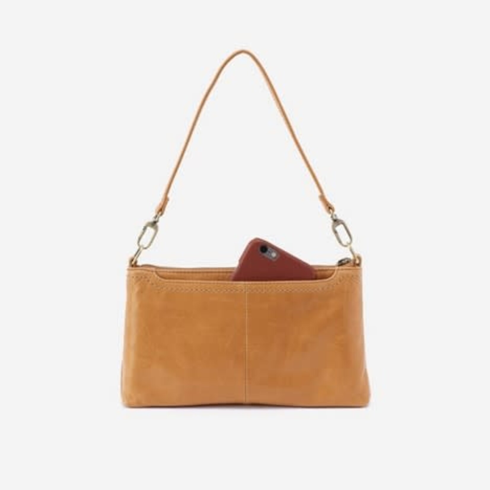 HOBO Darcy Polished Leather Crossbody in Natural