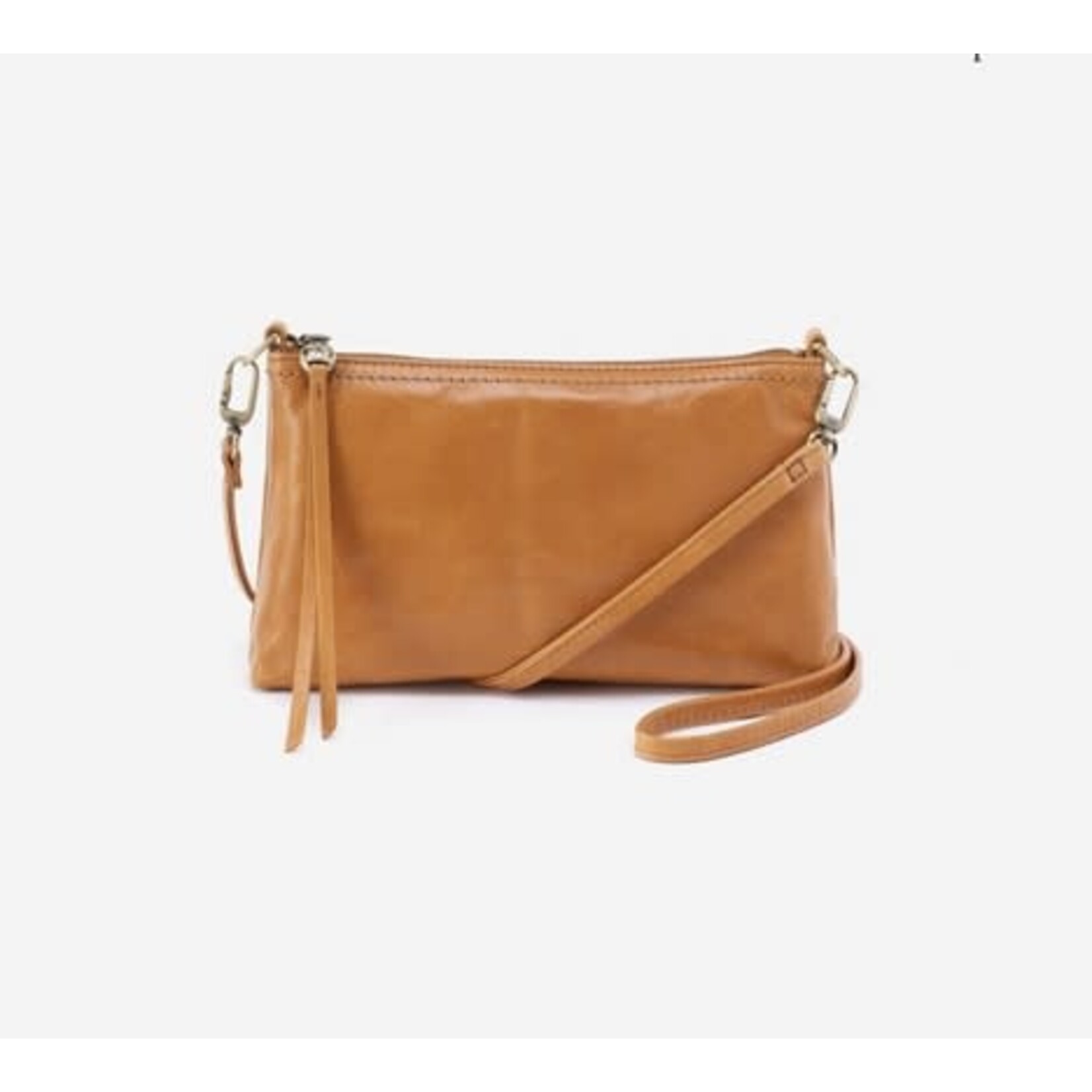 HOBO Darcy Polished Leather Crossbody in Natural