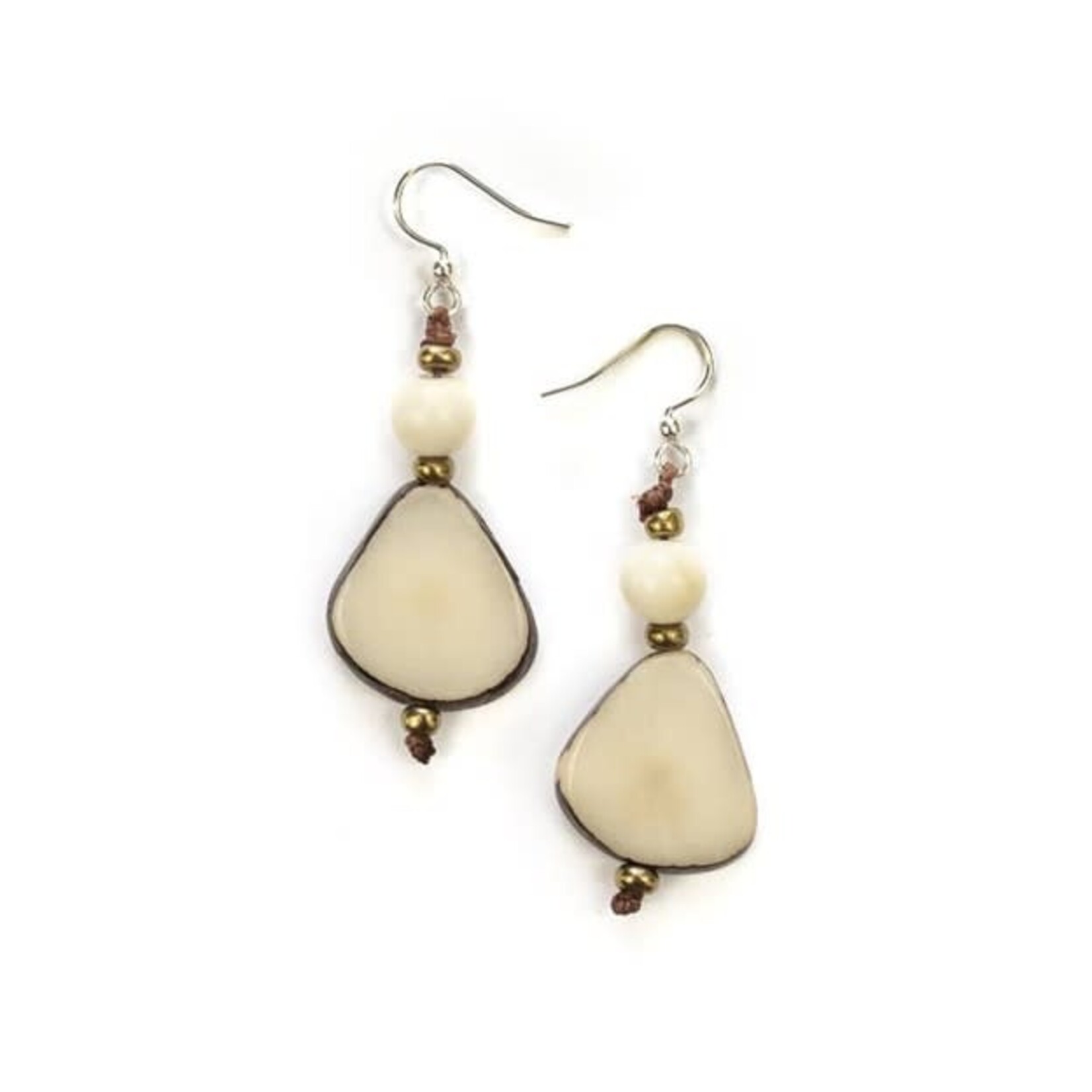 Organic Tagua Jewelry Alma Tagua Earrings in Ivory