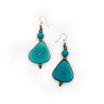 Organic Tagua Jewelry Alma Tagua Earrings in Turquoise