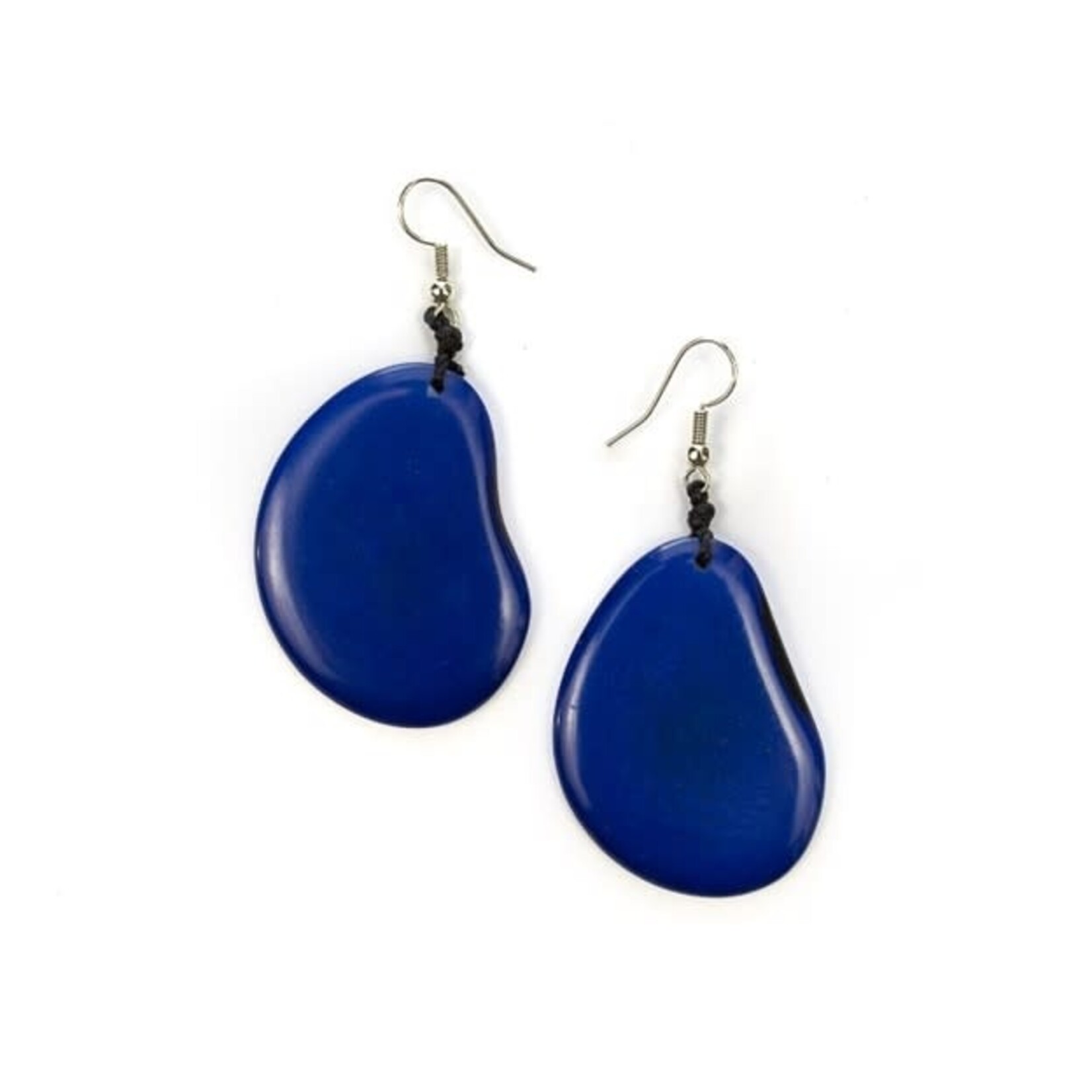 Organic Tagua Jewelry Amigas Tagua Earrings in Royal Blue