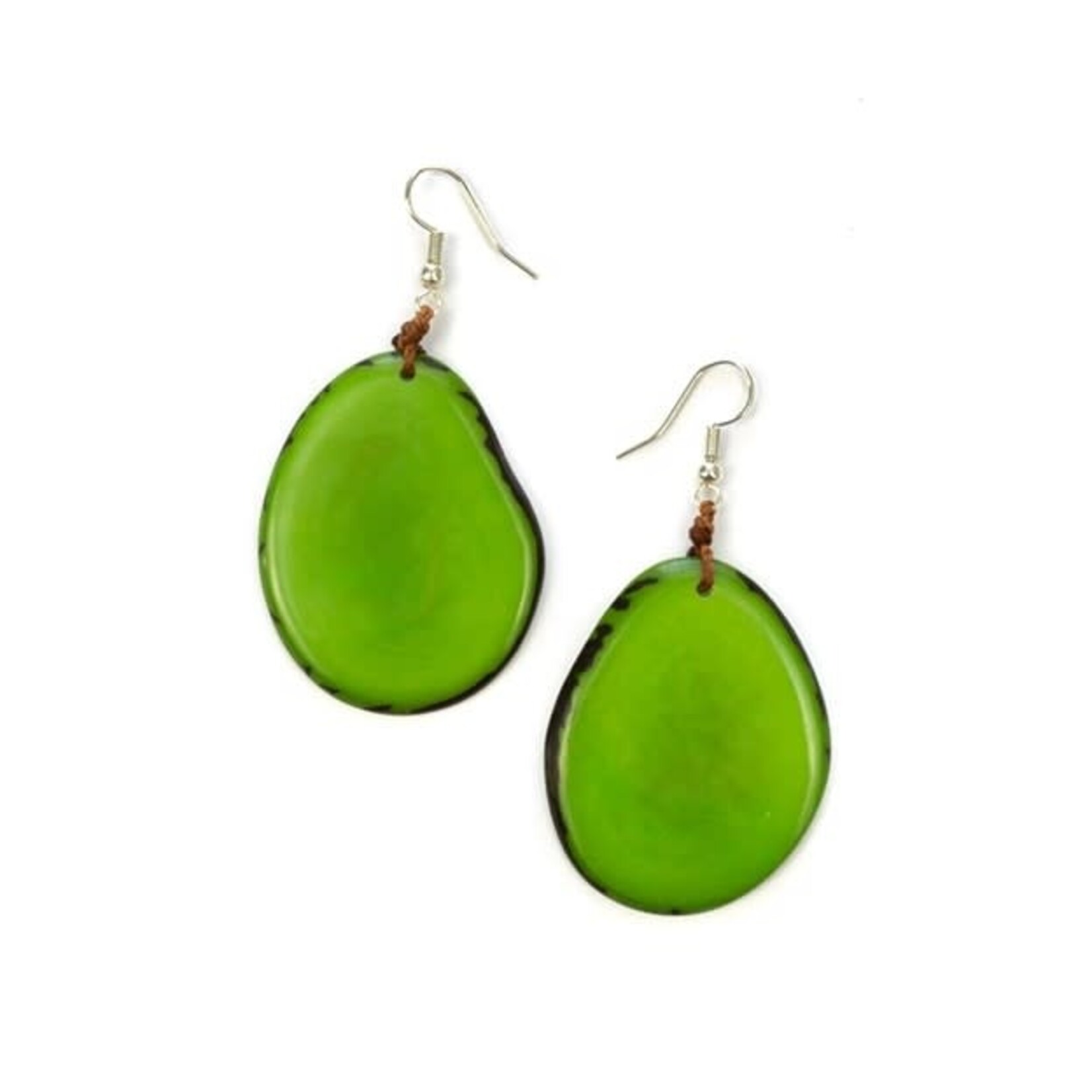 Organic Tagua Jewelry Amigas Tagua Earrings in Lime