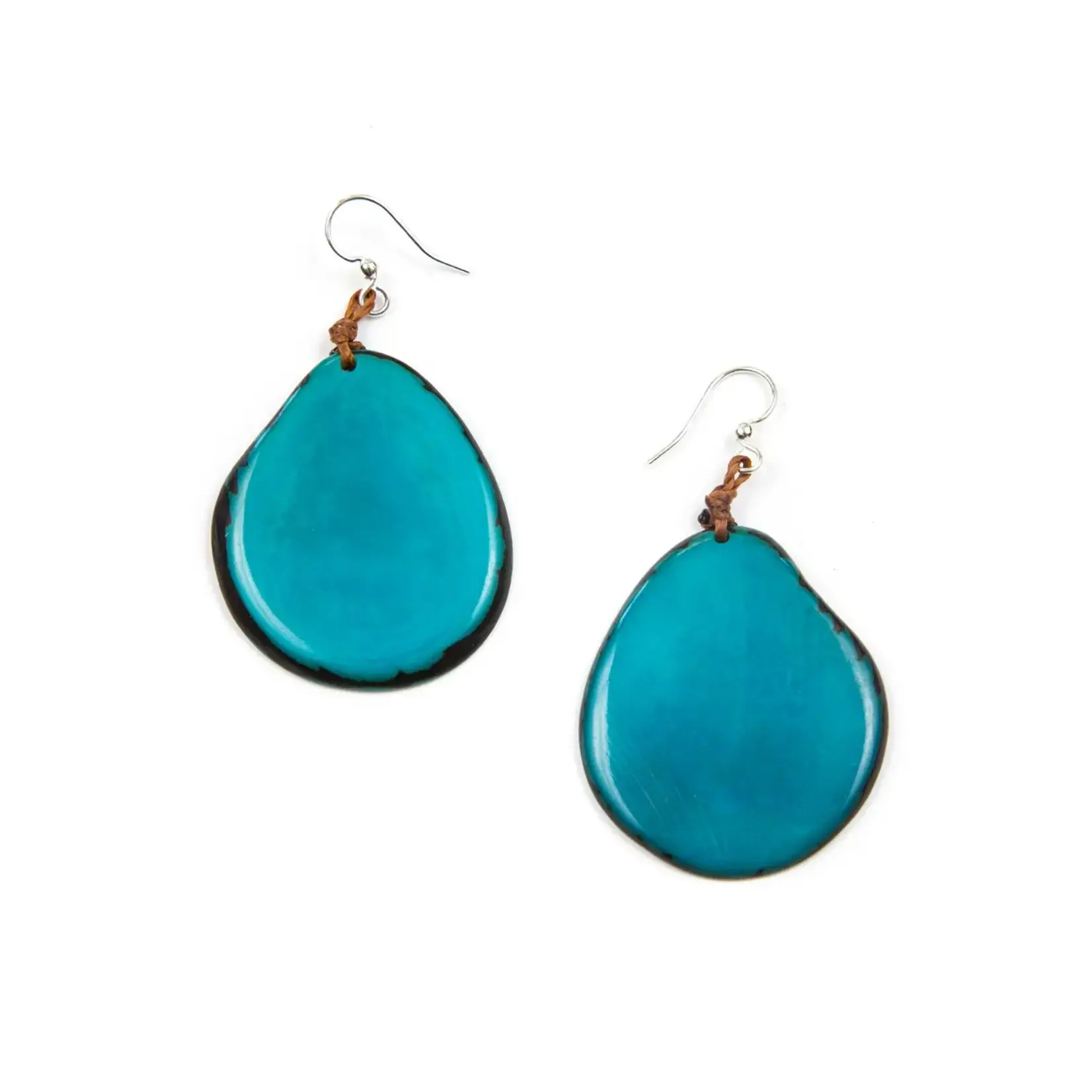 Organic Tagua Jewelry Amigas Tagua Earrings in Turquoise