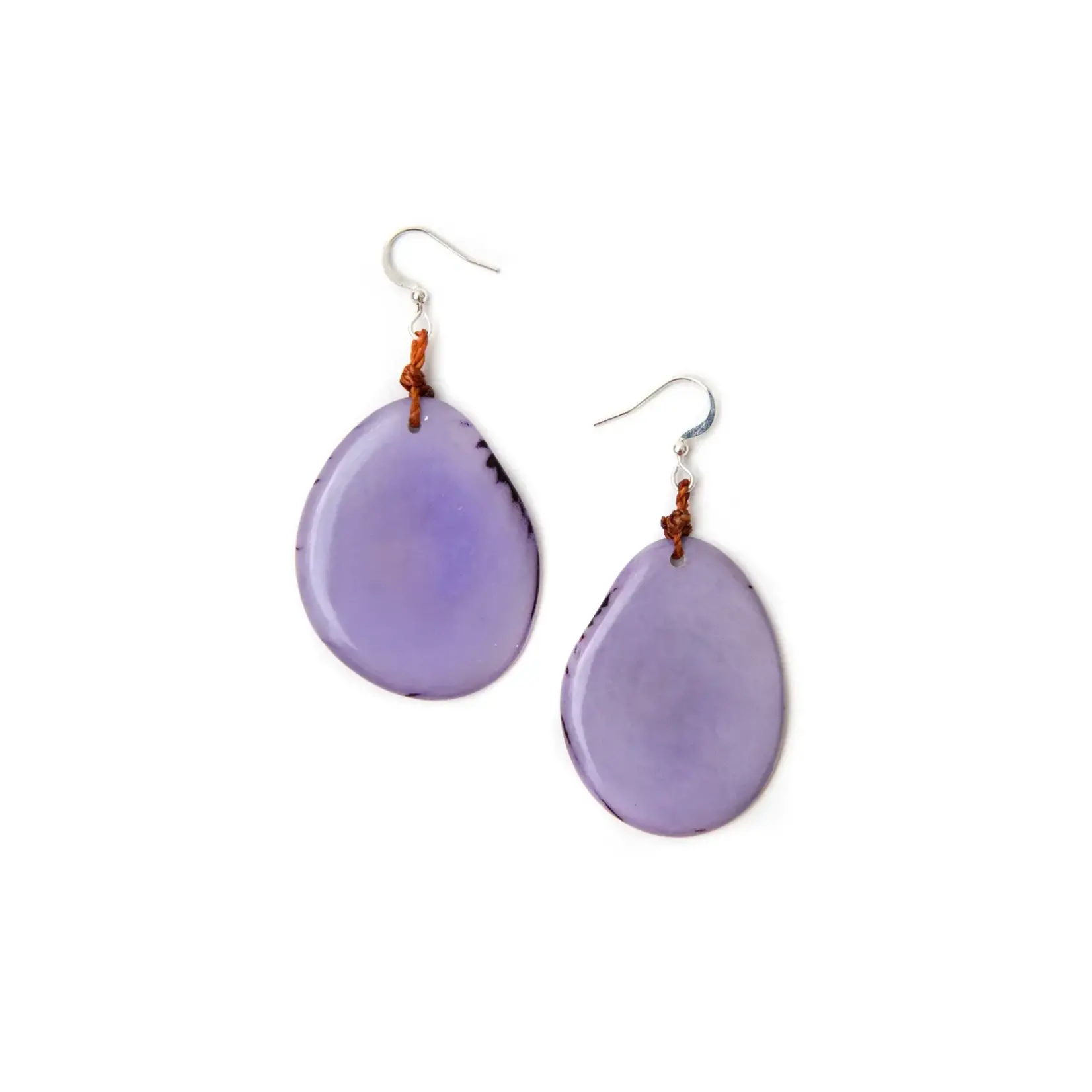 Organic Tagua Jewelry Amigas Tagua Earrings in Lavender