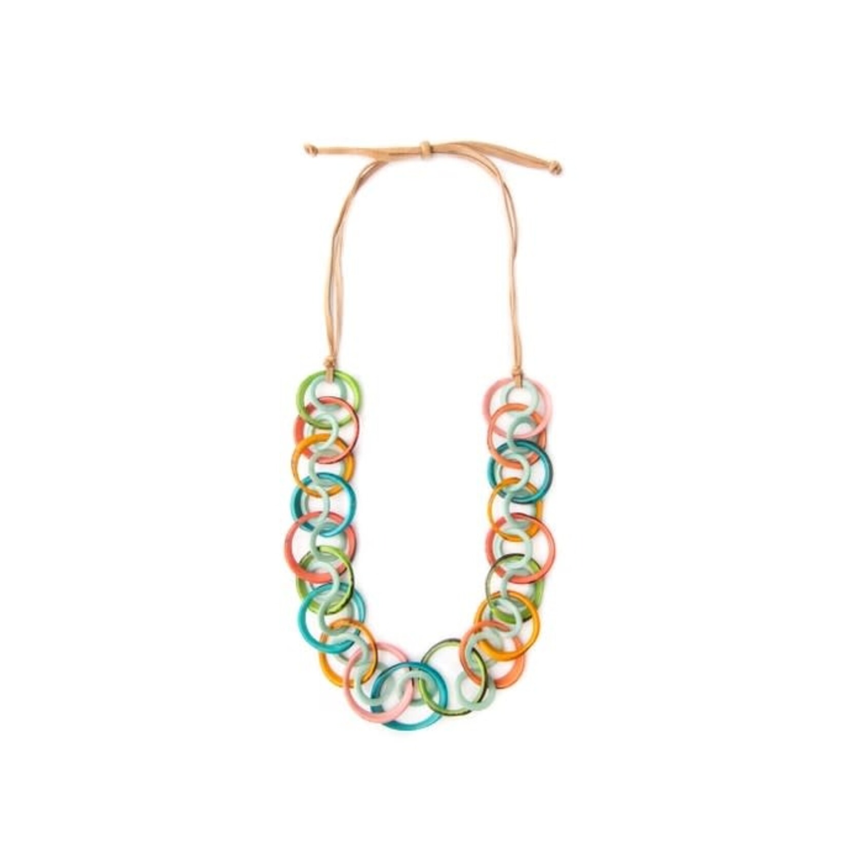 Organic Tagua Jewelry Angeles Tagua Necklace in Pastel Multi