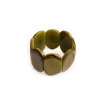 Organic Tagua Jewelry Carved Ivory Bracelet in Olive
