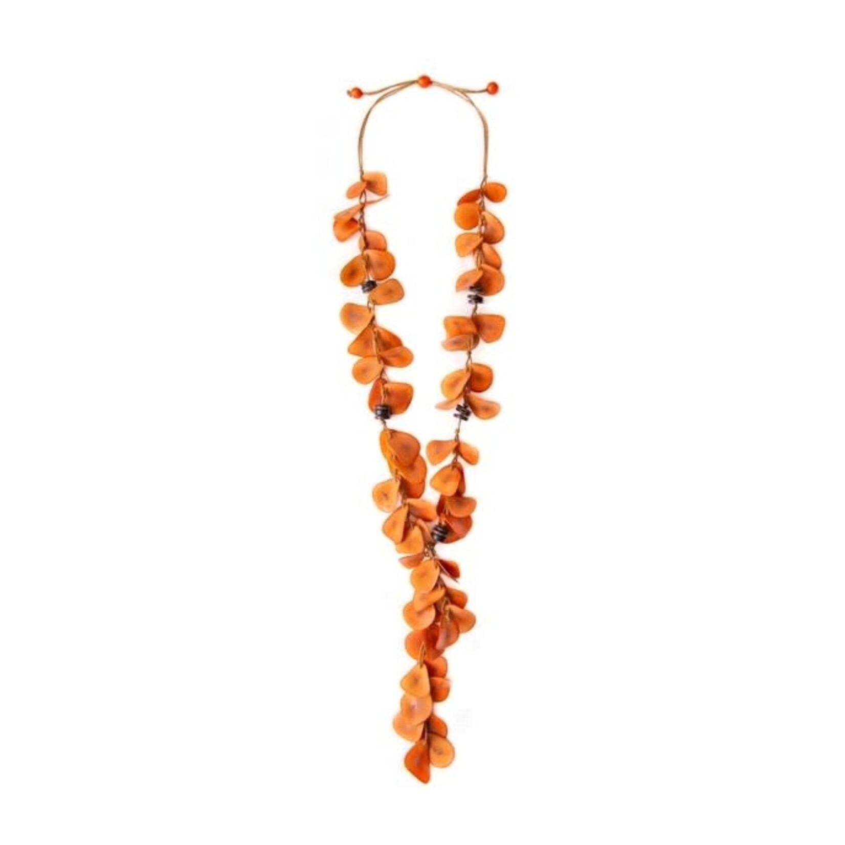 Organic Tagua Jewelry Chelsea Tagua Necklace in Orange