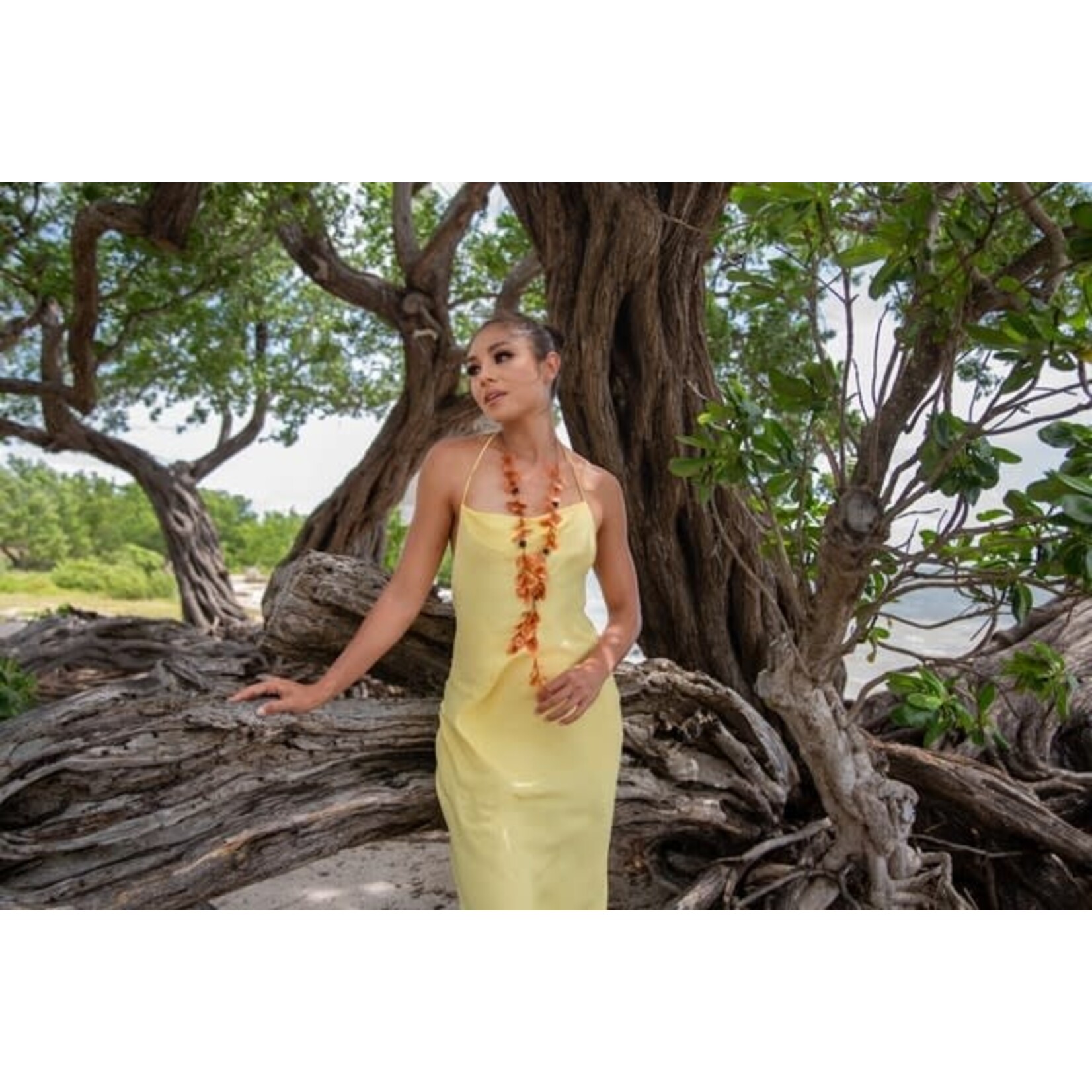 Organic Tagua Jewelry Chelsea Tagua Necklace in Orange