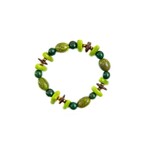 Organic Tagua Jewelry Chiara Tagua Bracelet in Forest Green/Lime