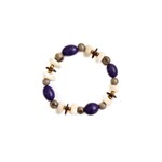 Organic Tagua Jewelry Chiara Tagua Bracelet in Purple/Ivory/Grey