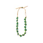 Organic Tagua Jewelry Hara Tagua Necklace in Forest Green/Lime