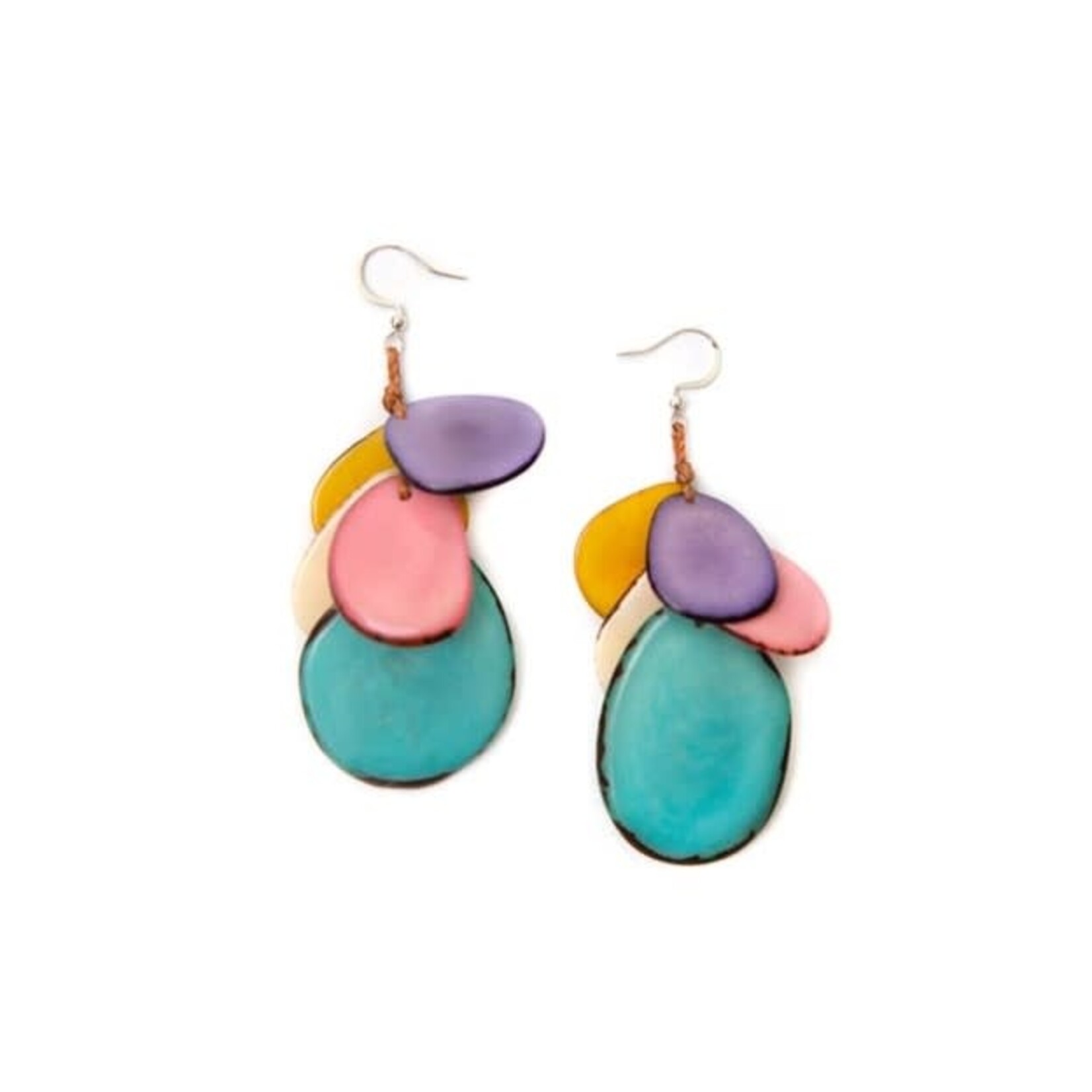 Organic Tagua Jewelry Jordin Tagua Earrings in Pastel Multi