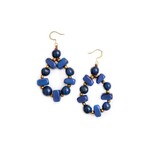 Organic Tagua Jewelry Julie Tagua Earrings in Royal Blue