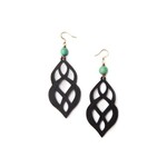 Organic Tagua Jewelry Kate Tagua Earrings in Onyx Black/Mint