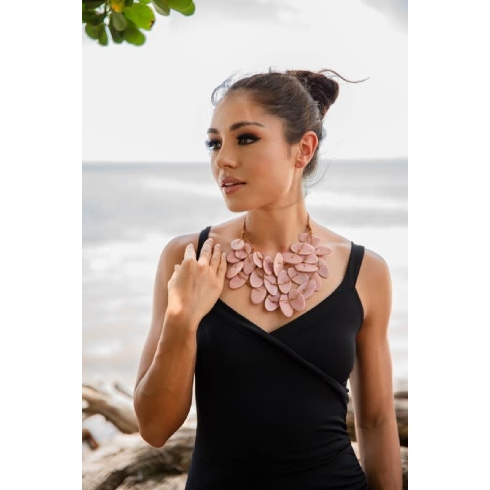 Organic Tagua Jewelry Nici Tagua Necklace in Pink
