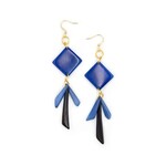 Organic Tagua Jewelry Petra Tagua Earrings in Royal Blue/Onyx