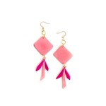 Organic Tagua Jewelry Petra Tagua Earrings in Pink/Fuchsia