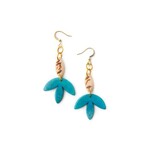 Organic Tagua Jewelry Isis Tagua Earrings in Turquoise/Ivory