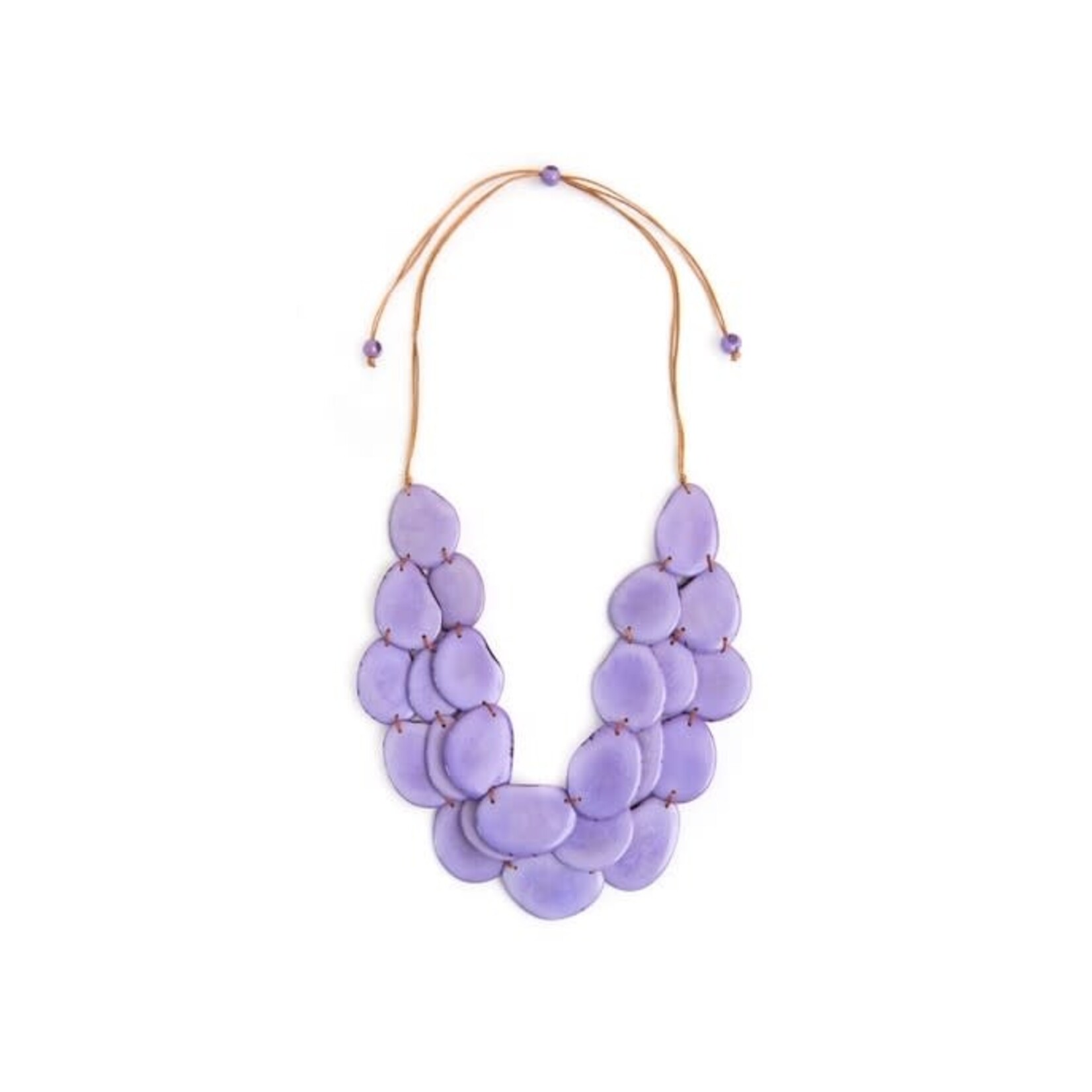 Organic Tagua Jewelry Amigas Tagua Discs Necklace in Lavender