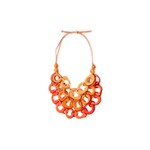 Organic Tagua Jewelry Triana Multi Tagua Discs Necklace in Orange Combo