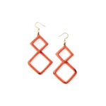 Organic Tagua Jewelry Sully Tagua Earrings in Poppy/Coral