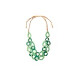 Organic Tagua Jewelry Venice Tagua Necklace in Forest Green/Mint