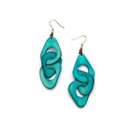 Organic Tagua Jewelry Vero Tagua Earrings in Turquoise