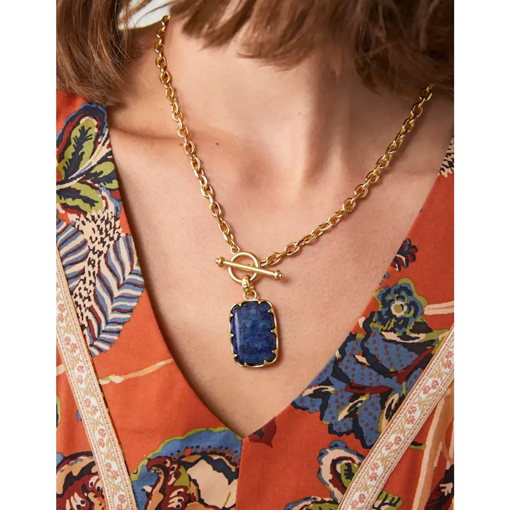 Spartina Coralie Toggle Necklace 18“ Blue