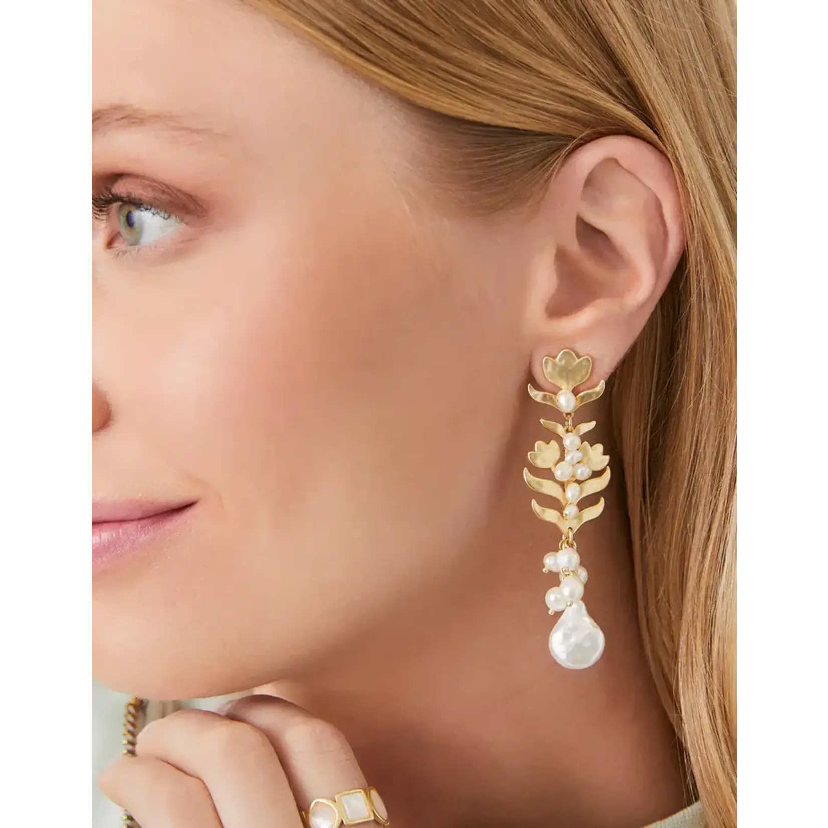 Spartina Jane Pearl Flower Earrings Pearl