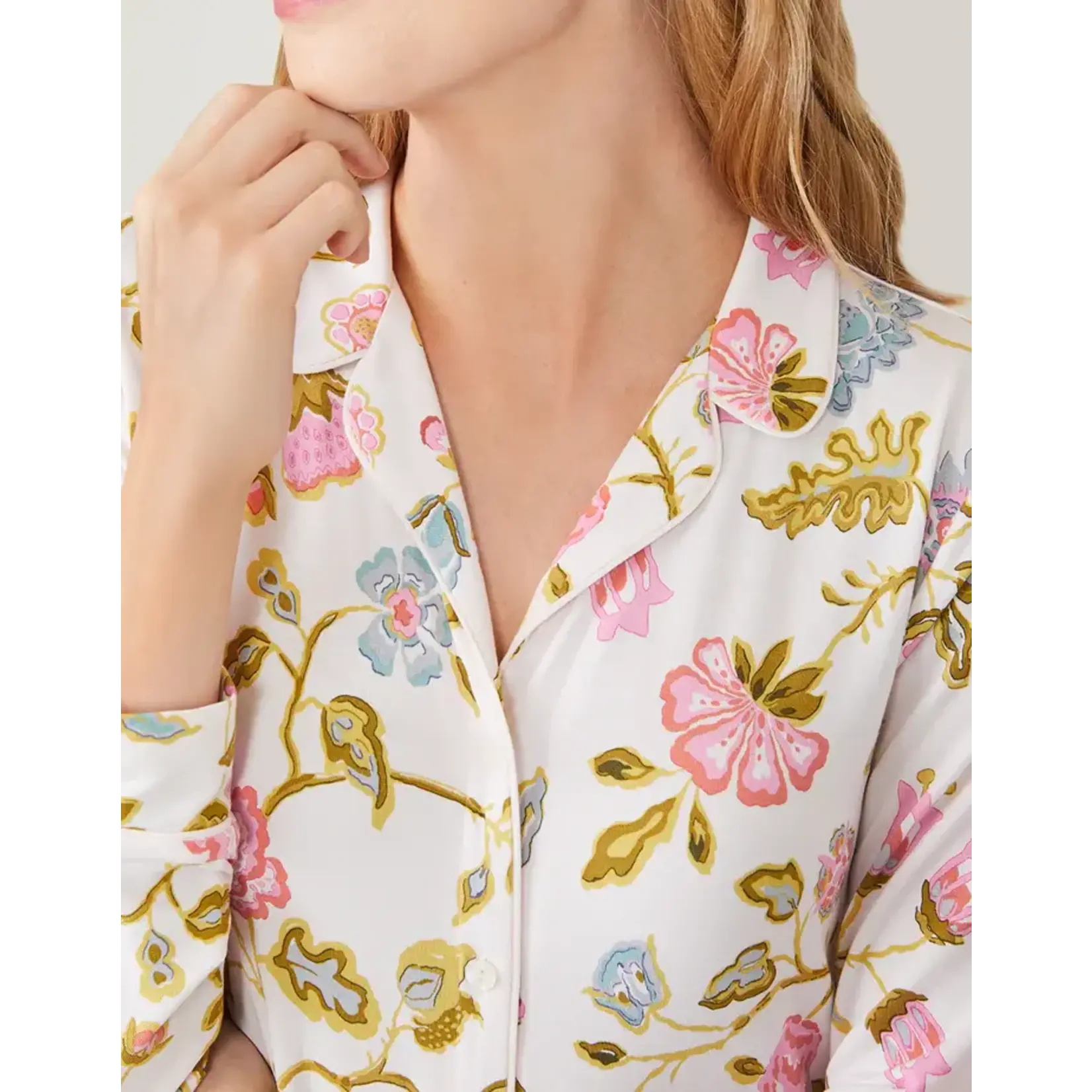 Spartina Pajama Sleep Shirt Jane Jacobean Cream