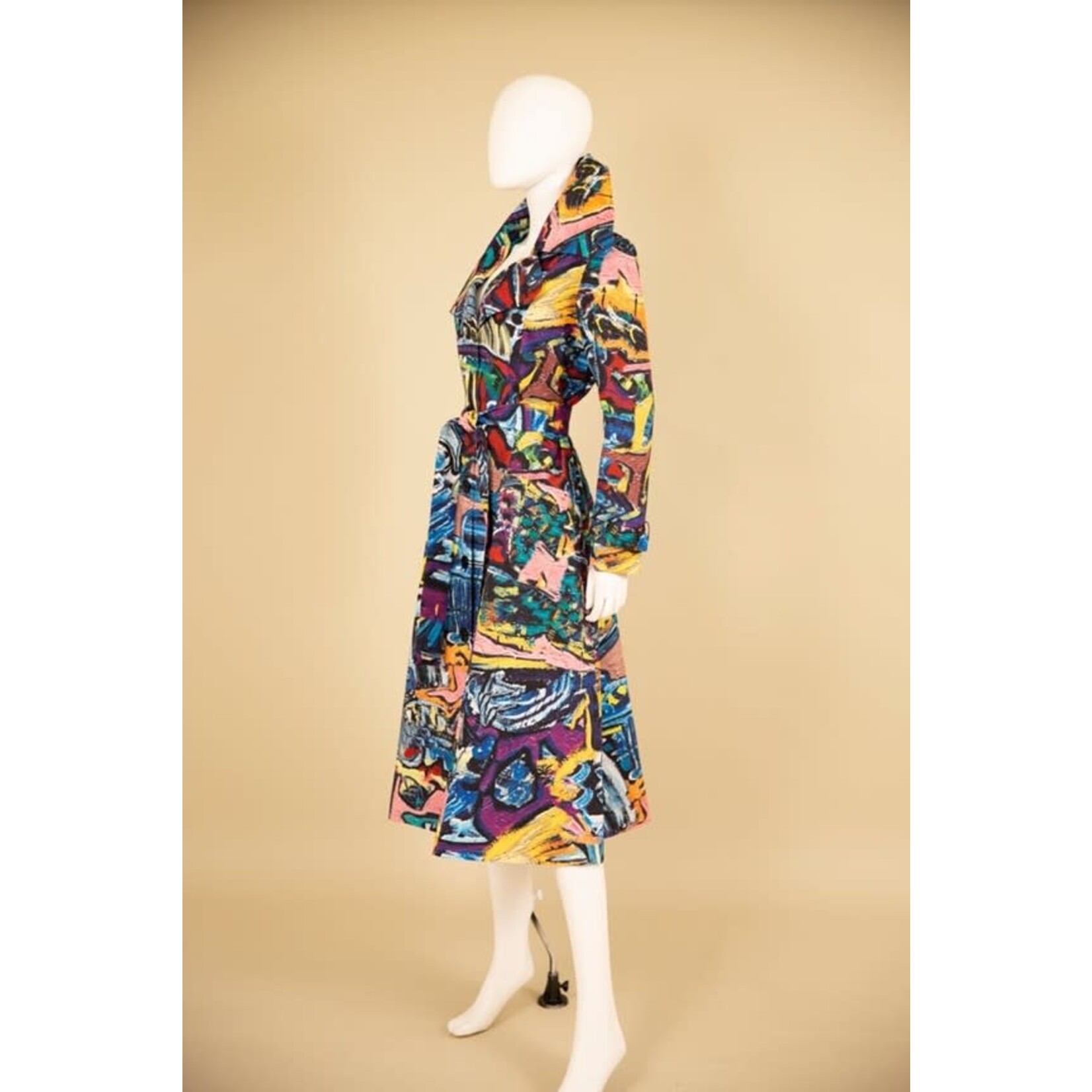 Samuel Dong Newspaper Prints Coat/Dress in Graffiti