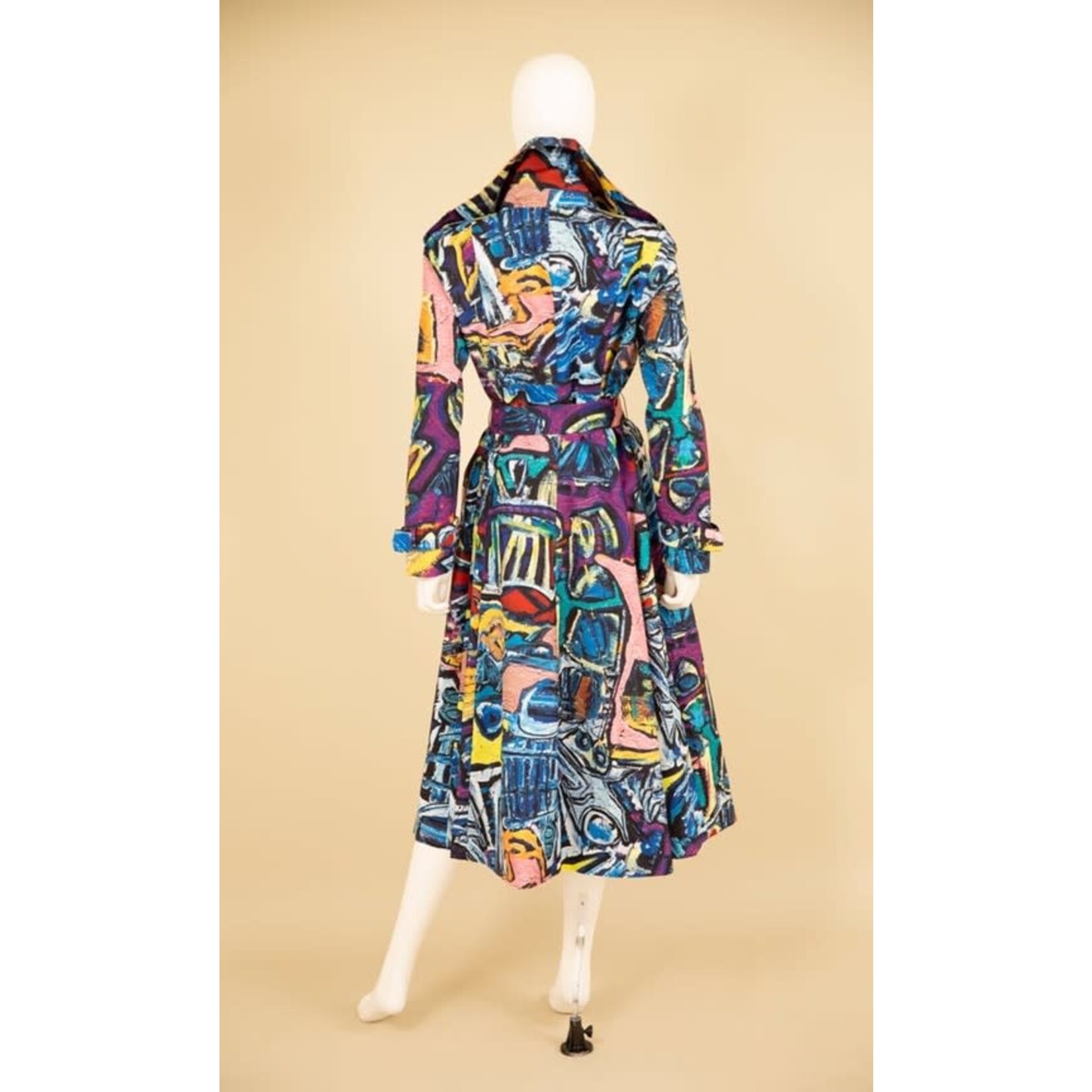 Samuel Dong Newspaper Prints Coat/Dress in Graffiti
