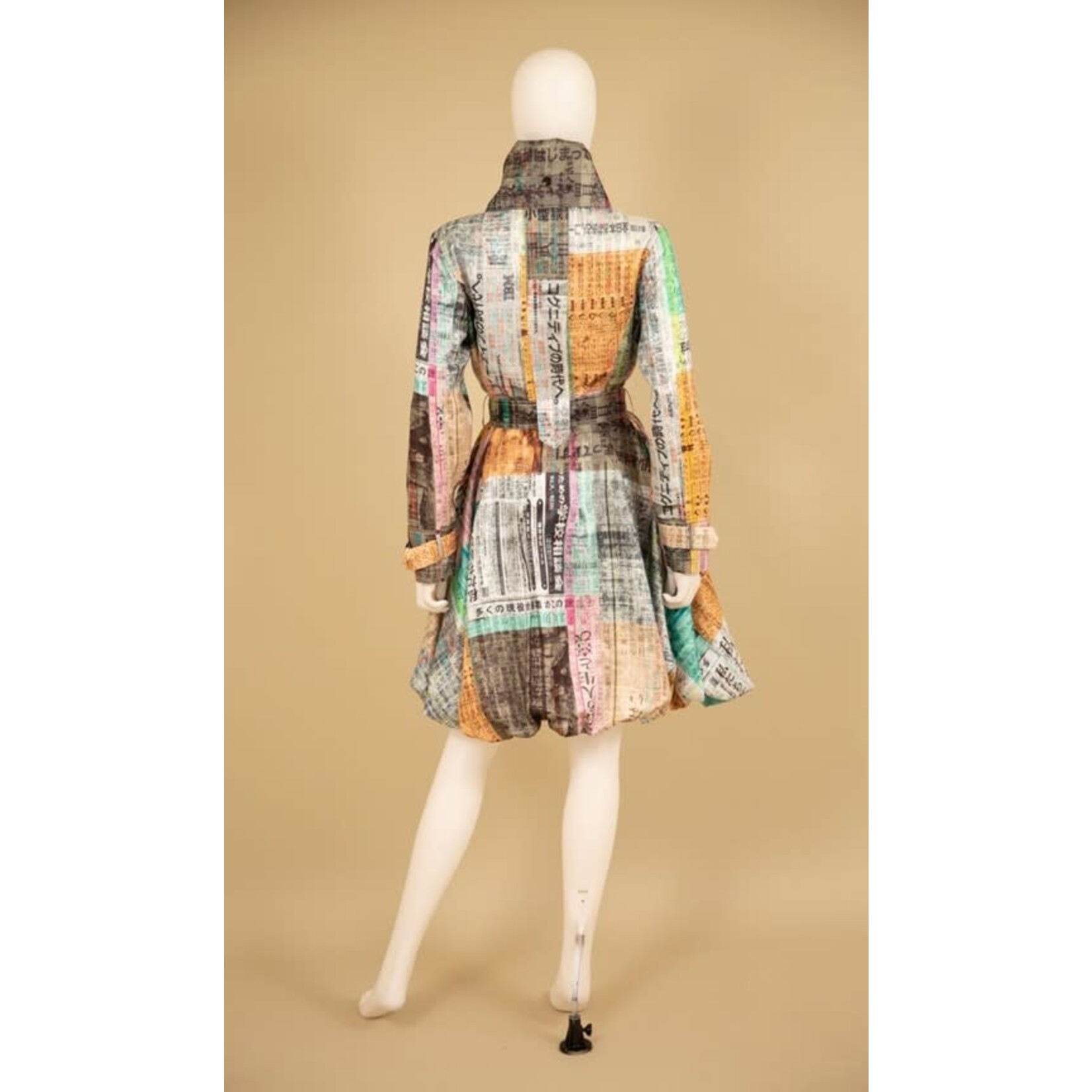 Samuel Dong Classic Bubble Coat in Japanese Newspaper