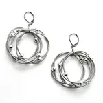 Sea Lily Silver Multi PW Rings w/ Silver Beads Earrings