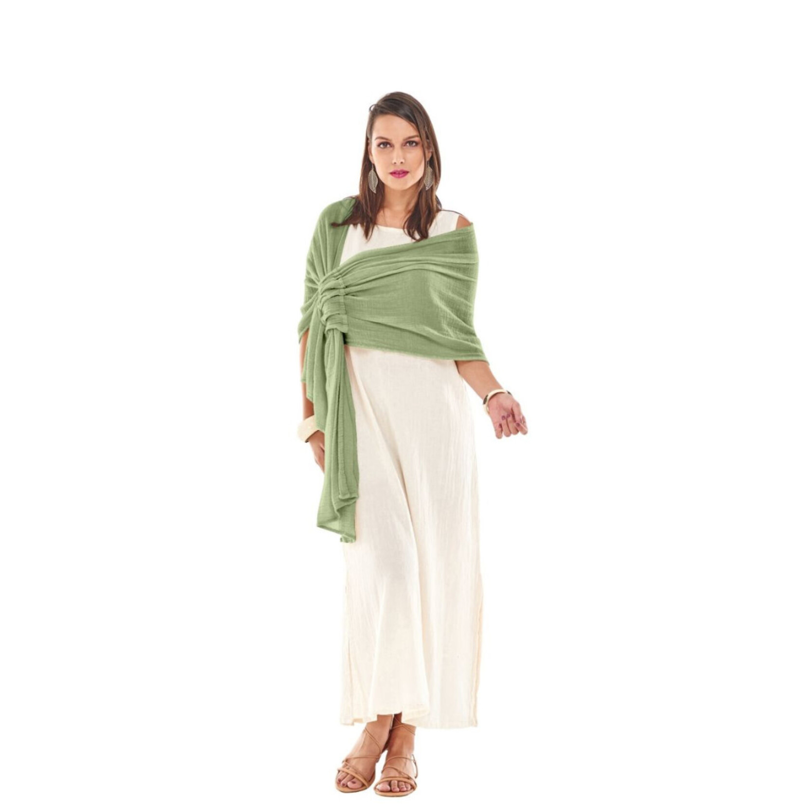 Oh My Gauze Marie Pull Through Wrap in Celery