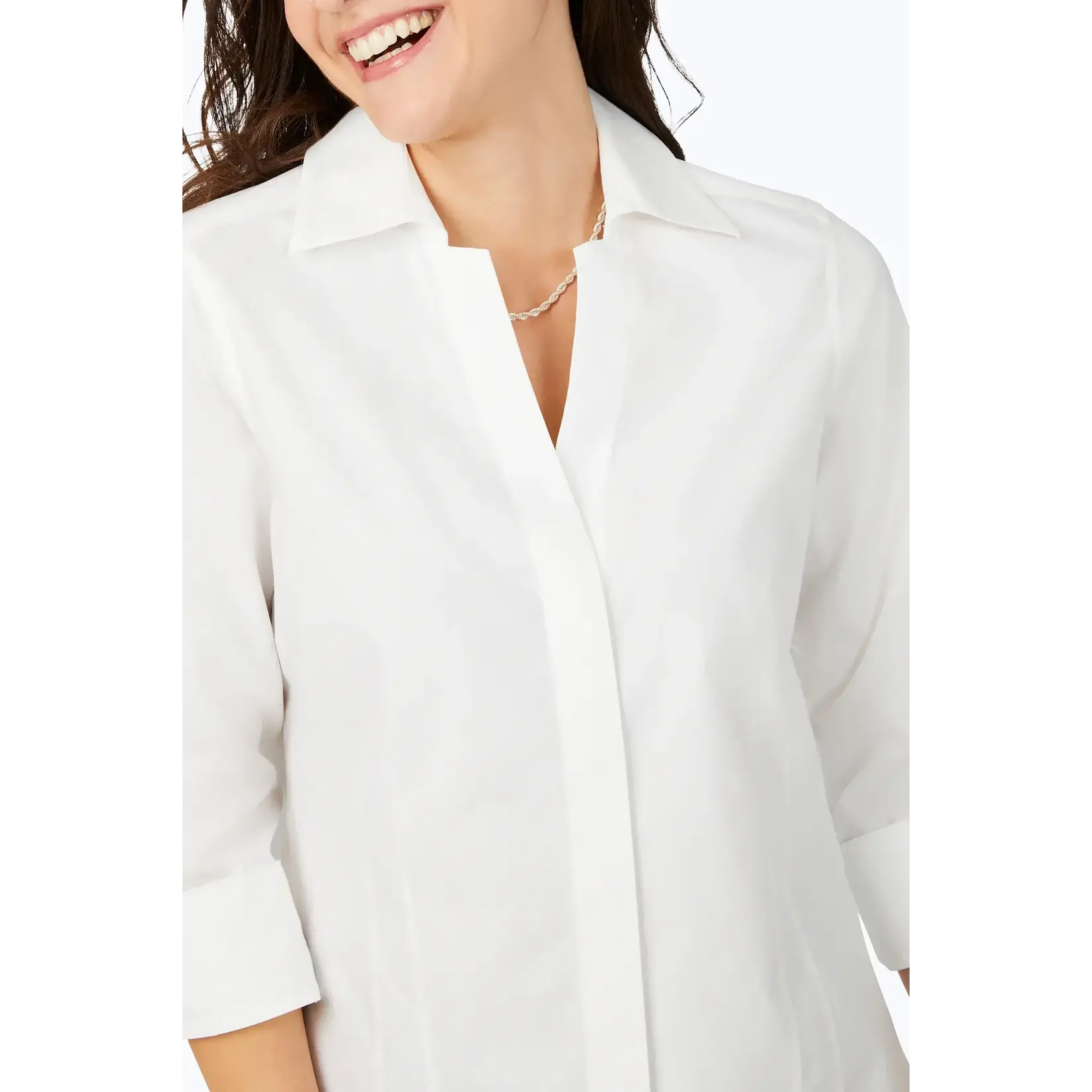 Foxcroft Taylor Essential Pinpoint Non-Iron Shirt In White