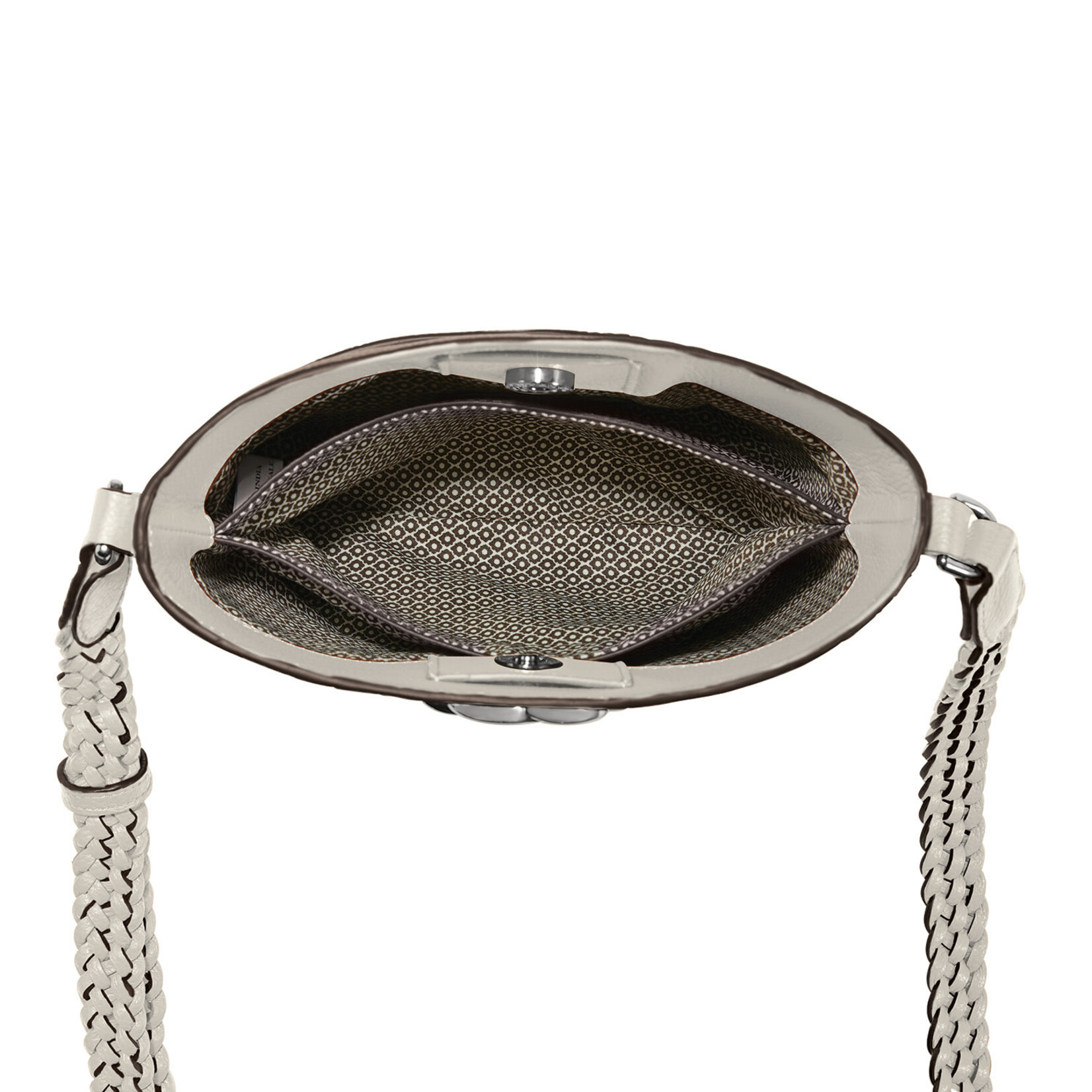 Brighton Freda Small Cross Body Bucket Bag in White