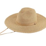 Jeanne Simmons Paper 4" Brim Fedora W/  Chin Cord in Brown