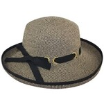 Jeanne Simmons Paper Braid Kettle Brim Hat in Black Tweed