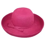 Jeanne Simmons Paper Braid 6" Wire Upturn Brim Hat in Fuchsia