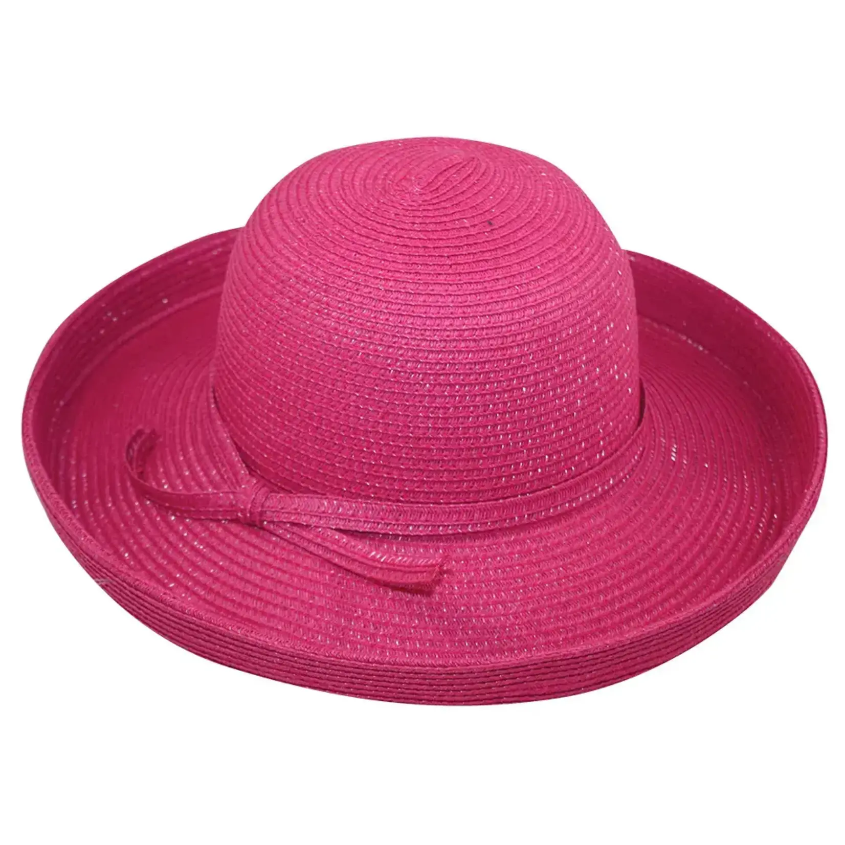 Jeanne Simmons Paper Braid 6" Wire Upturn Brim Hat in Fuchsia