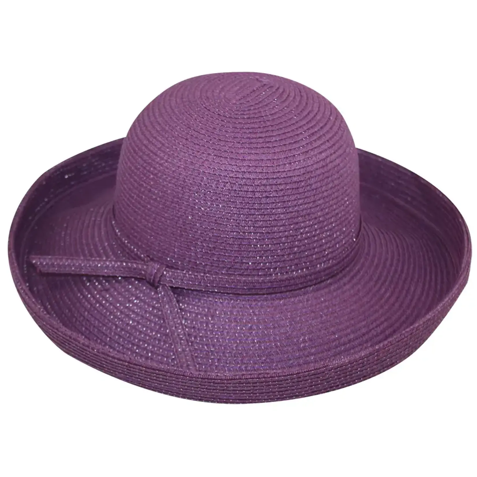 Jeanne Simmons Paper Braid 6" Wire Upturn Brim Hat in Purple