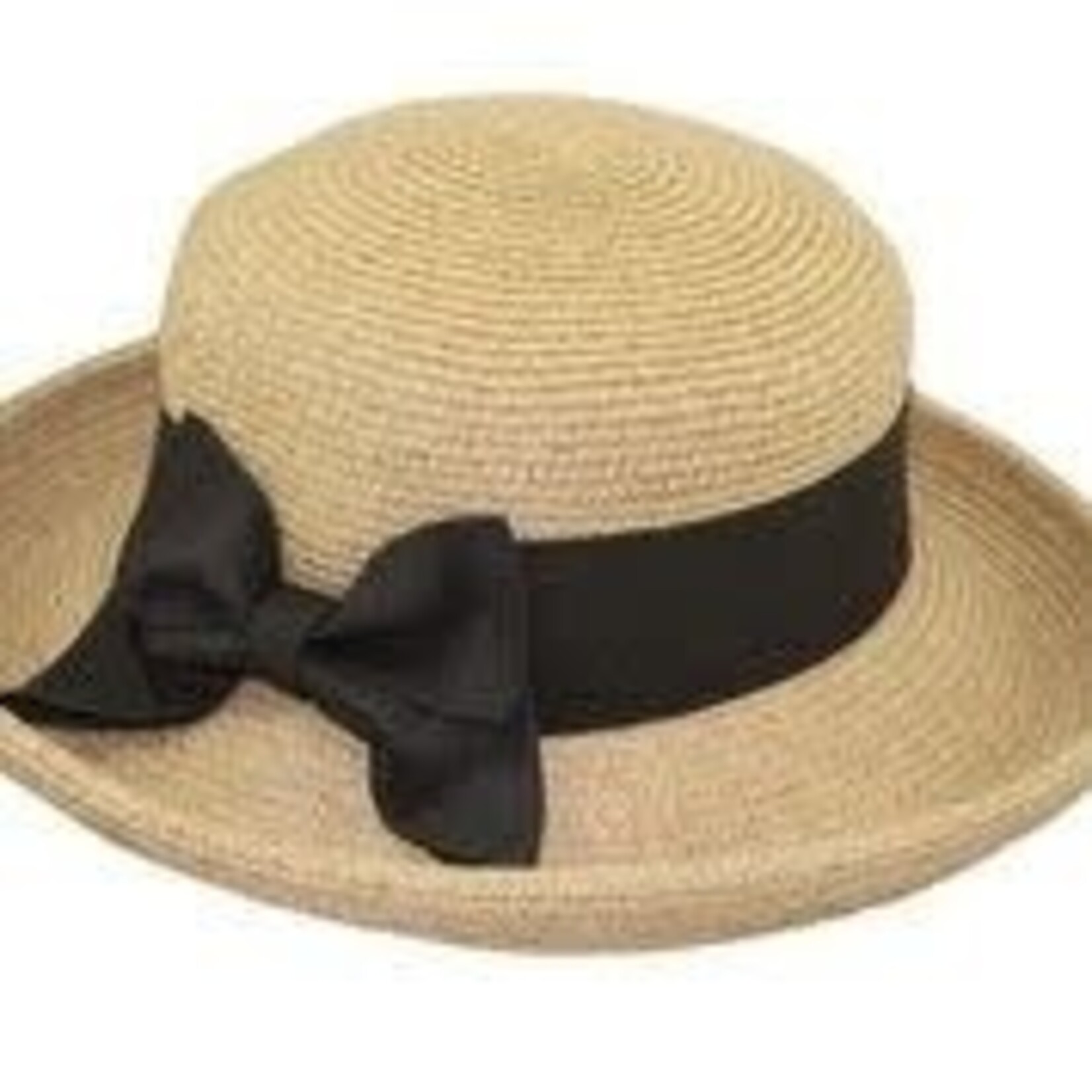 Jeanne Simmons Medium Brim Paper Braid Fedora W/ Bow in Natural