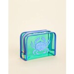 Spartina Iconic Clear Cosmetic Case Blue Crab