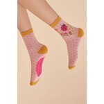 Powder Ladybird Ankle Socks in Petal