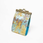 Cathayana Brocade Small Floral Pattern Card Holder w/ RFID in Sky Blue